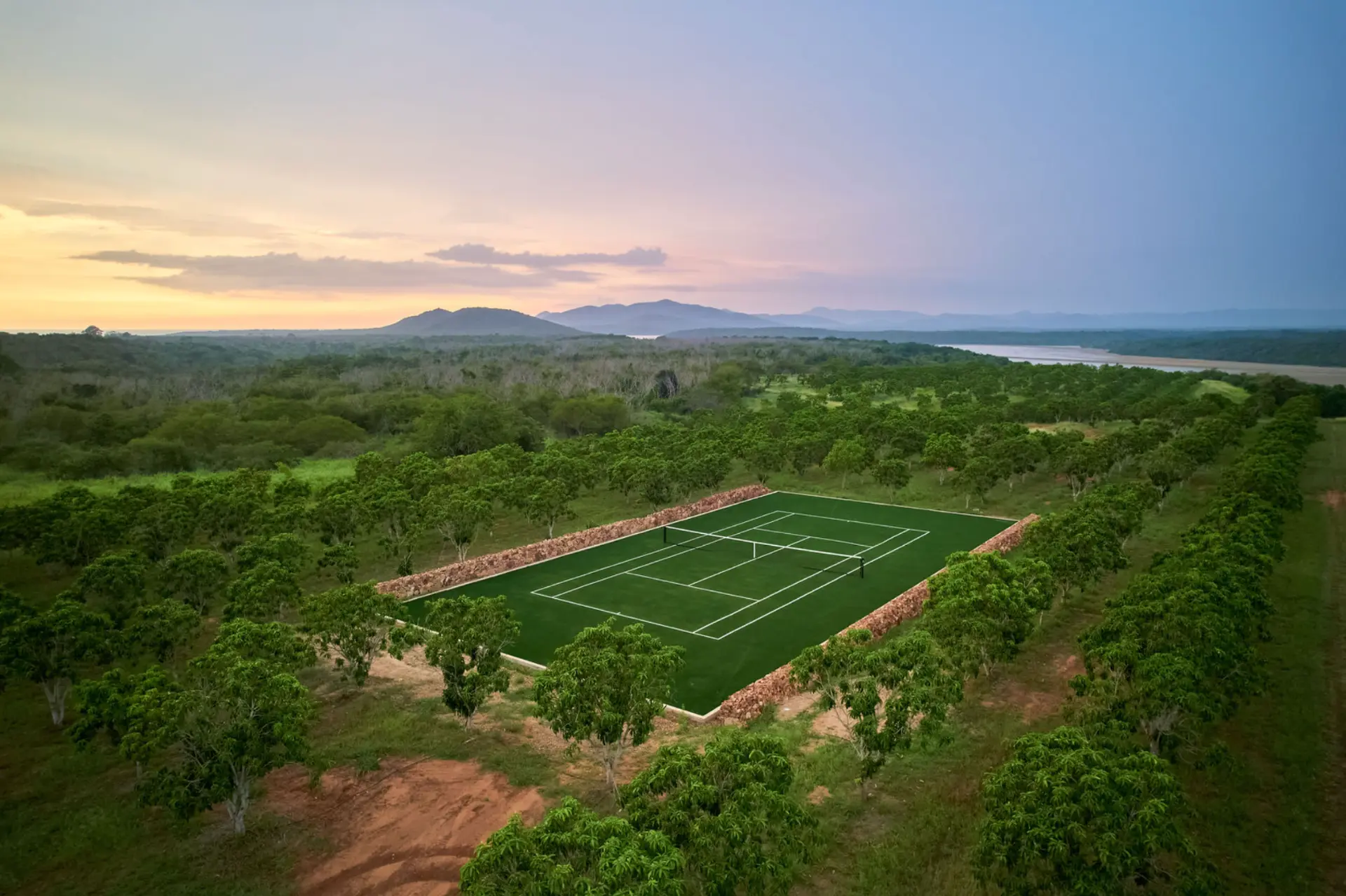 Tennis and sport courts from above